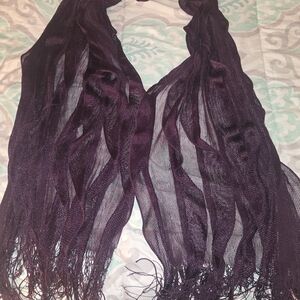 Chic Deep Purple Fringe Scarf
